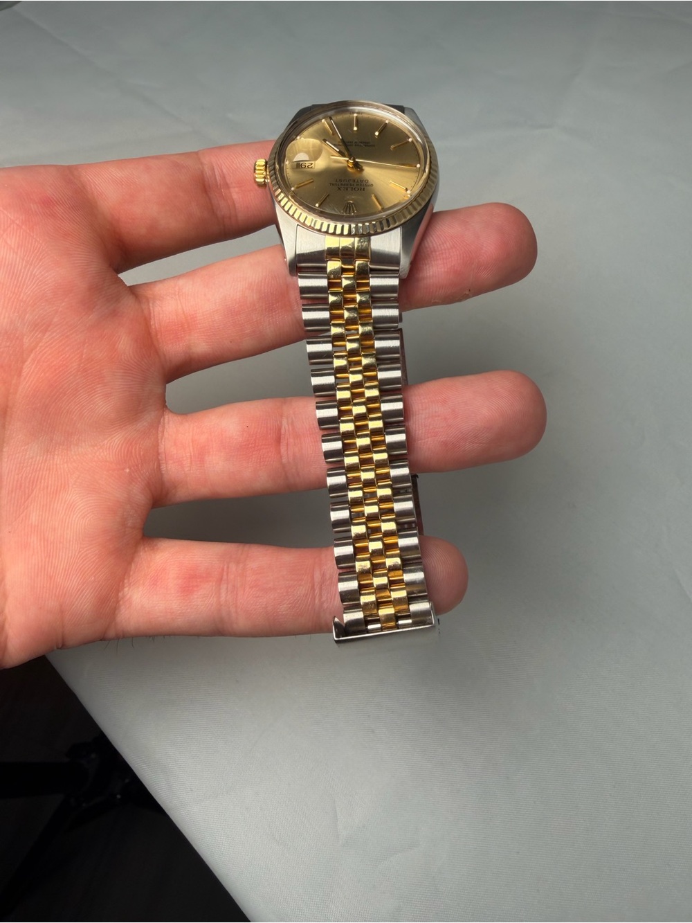 Rolex Datejust 36mm 16013 Jubilee Two Tone 18k Gold Steel Champagne Dial 1978 - Picture 10 of 14